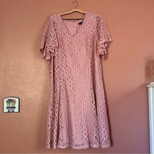 Lane Bryant Blush Lace Midi Dress